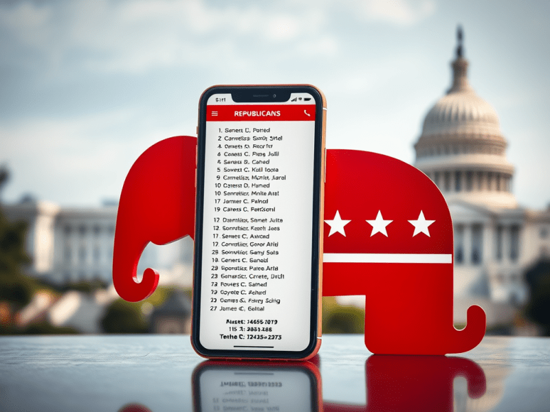 House Republicans phone list&nbsp;2025